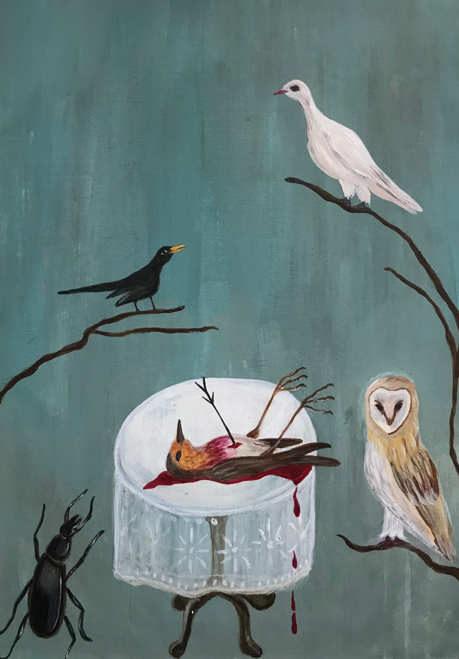 FolkArtwork of the Week: Sarah Lee’s ‘Who Killed Cock Robin?’