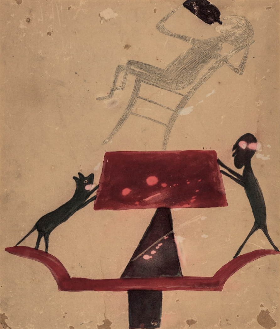 Daily Art: BILL TRAYLOR’s “Dog, Man and Drunk”