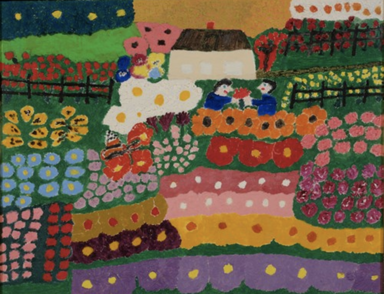 Daily Art: MARY EVELAND’s “Flower Garden and House”