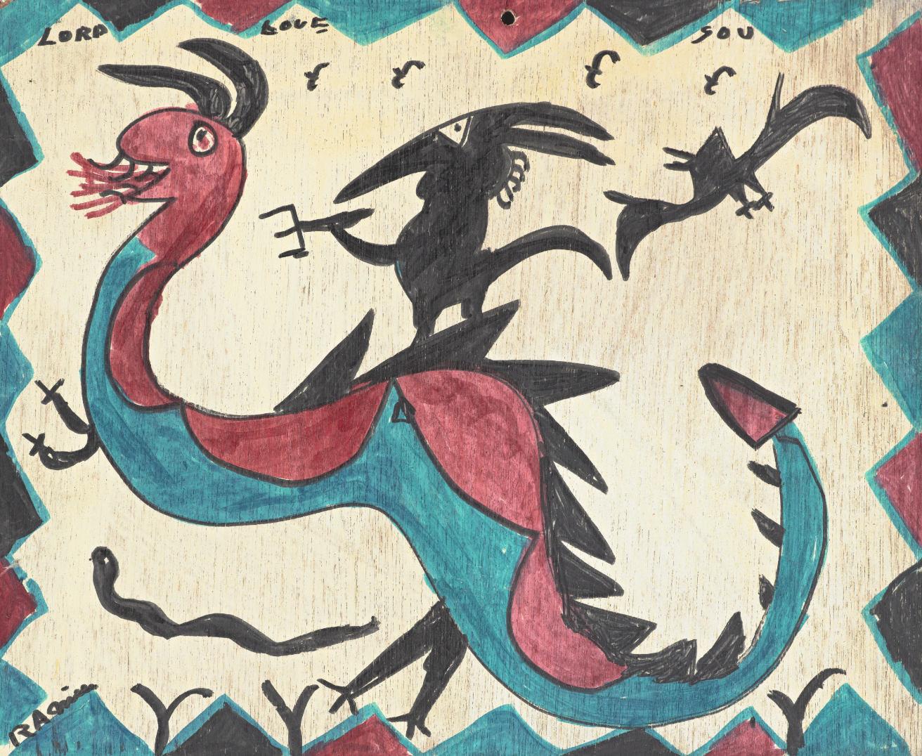 Daily Art: R.A. MILLER’s “Black Devil Riding a Dinosaur”